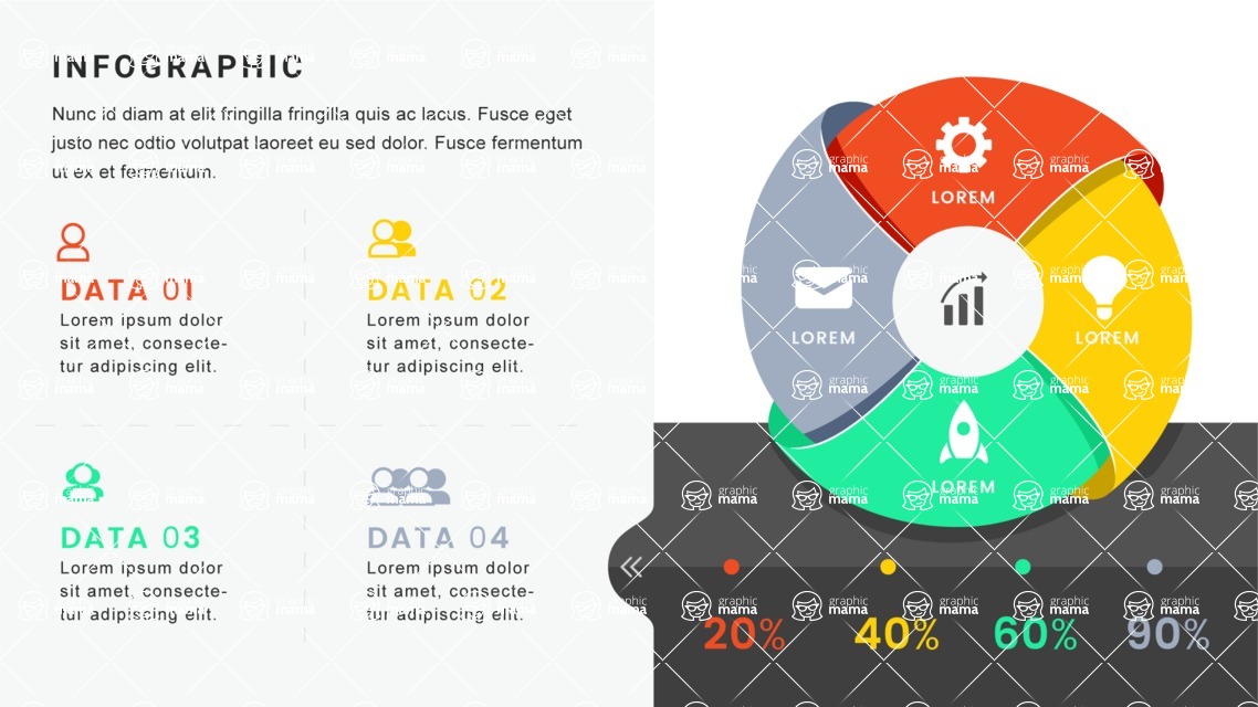Infographic Templates Collection - Vector, Photoshop, PowerPoint, Google Slides - 4 Options Circle Infographic Template